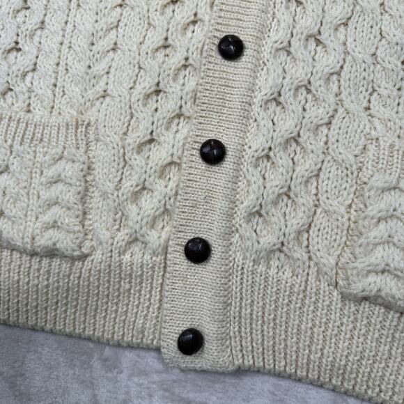 VTG 50s 60s Knit Cardigan Fisherman Cable Knit A.S. Cooper Bermuda Ireland Wool - Picture 2 of 6